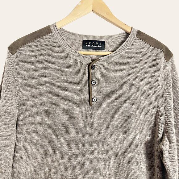 The Kooples Brown Cotton & Leather Sweater Size S - Picture 8 of 9